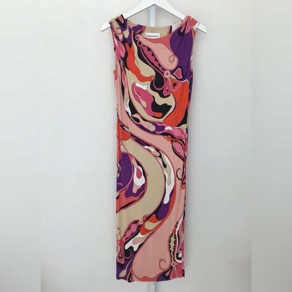EMILIO PUCCI ORANGE MULTI BELTED DRESS MODEL 11RL95 SIZE IT 42 / US 8 NWOTS! - Picture 2 of 16